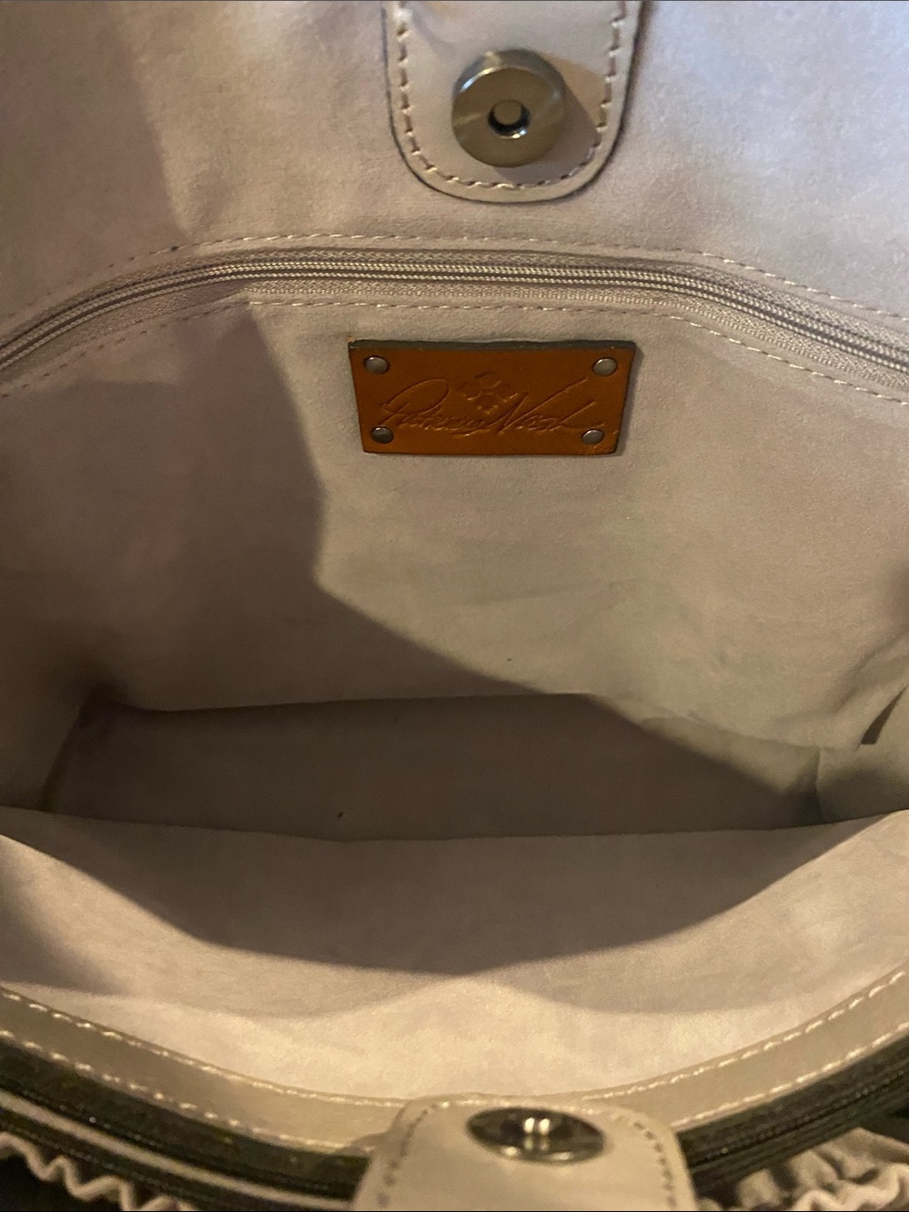 NWOT Patricia Nash Silver Floral Embossed Leather Tote with Braided Handles - Picture 6 of 11